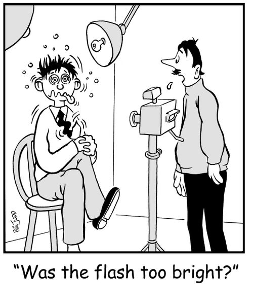 'Was the flash too bright?'
