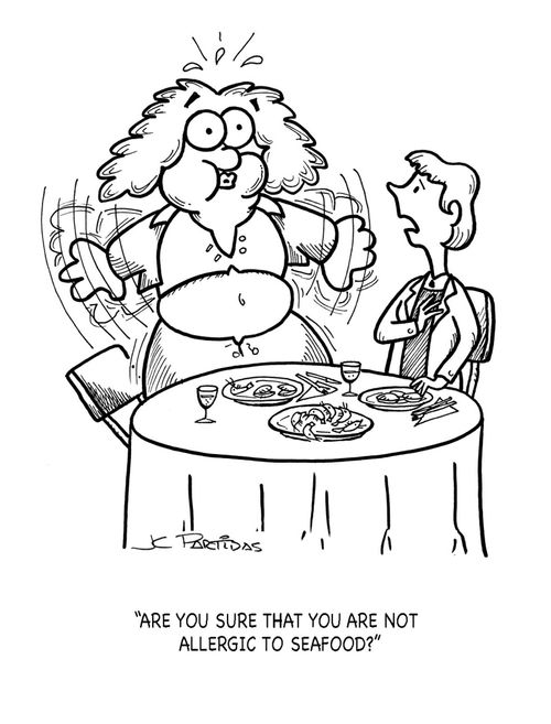 'Are you sure you are not allergic to seafood.'