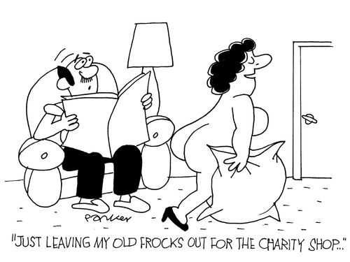 'Just leaving my old frocks out for the charity shop...'