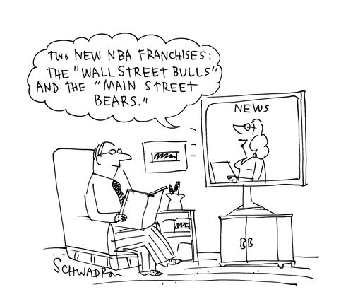 'Two new NBA franchises: The 'Wall Street Bulls' and the 'Main street bears'.'