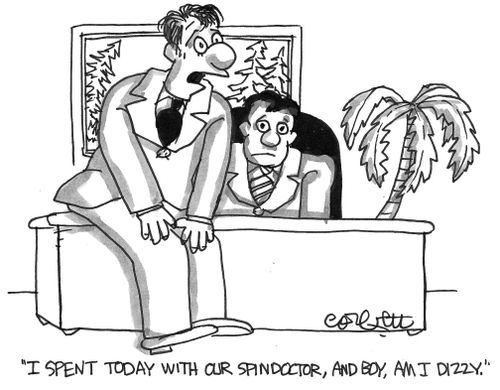 'I spent today with out spindoctor, and boy, am I dizzy.'