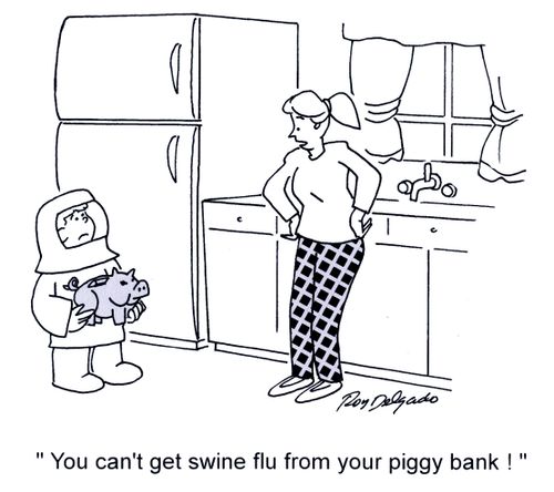 'You can't get swine flu from your piggy bank!'