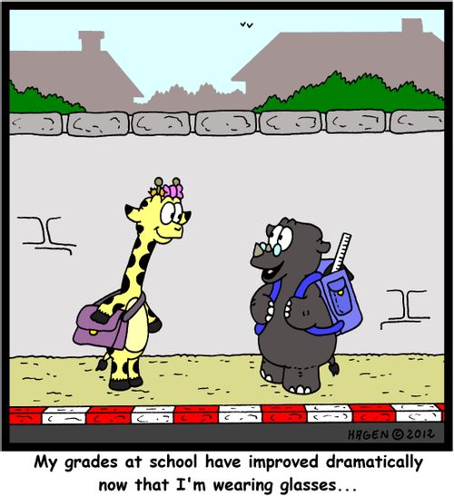 'My grades at school have improved dramatically now that I'm wearing glasses...'