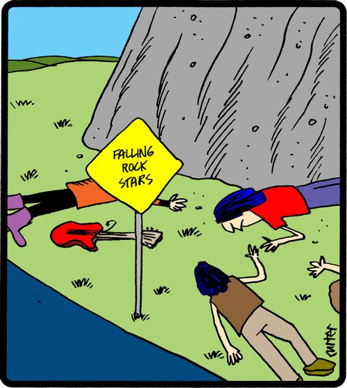Falling rock stars.