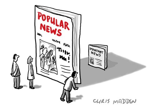 The popular press overshadowing the serious press.