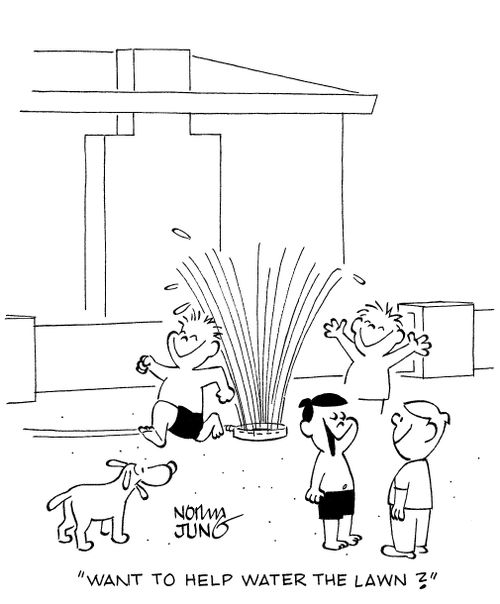 'Want to help water the lawn?'