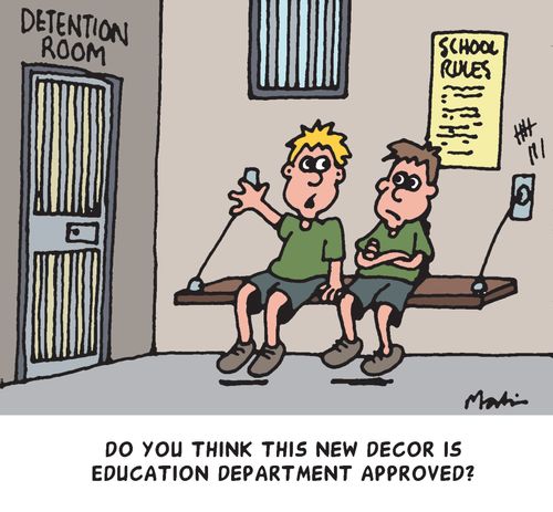 'Do you think this new decor is Education Department approved?'