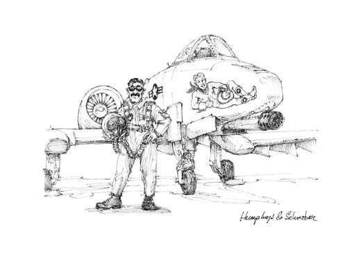 Gay pilot standing alongside his aircraft