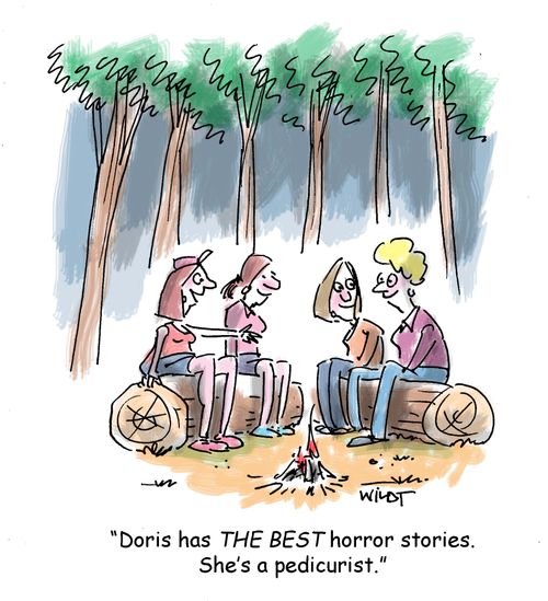 'Doris has THE BEST horror stories. She's a pedicurist.'