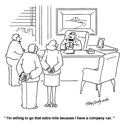 'I'm willing to go that extra mile because I have a company car.'