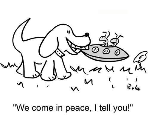 'We come in peace, I tell you!'