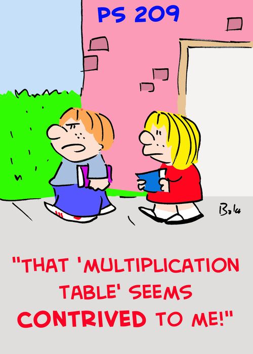 'That 'multiplication table' seems contrived to me!'