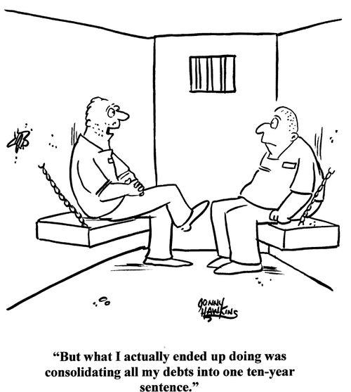 Prisoner to other: 'But what I actually ended up doing was consolidating all my debts into one ten-year sentence.'