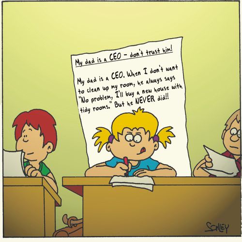 'My dad is a CEO - don't trust him!'
