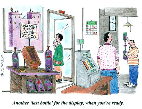 'Another 'last bottle' for the display, when you're ready.'