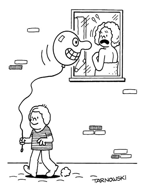 Peeping balloon (black and white).