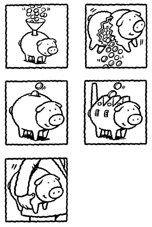 Piggy banks (five images).