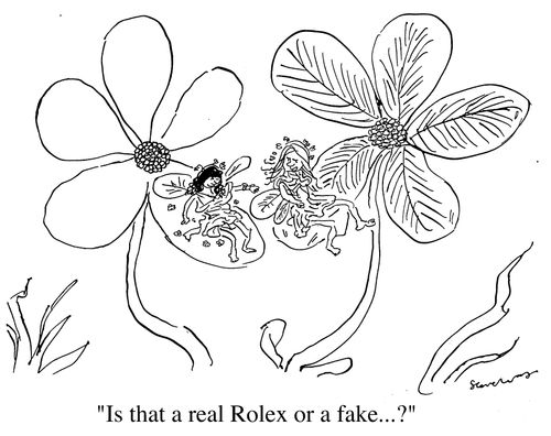 Fairy asking another "Is that a real Rolex or a fake?"