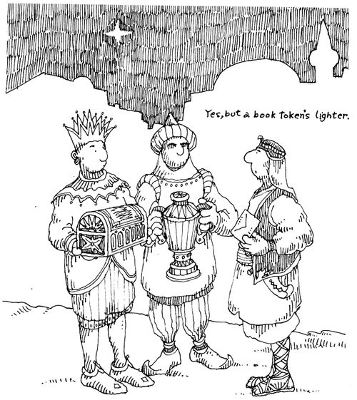 "Yes, but a book token is lighter"