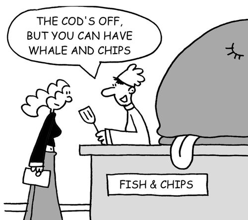 "The cod's off, but you can have whale and chips."