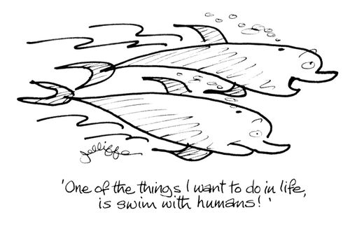 'One of the things I want to do in life, is swim with humans!'