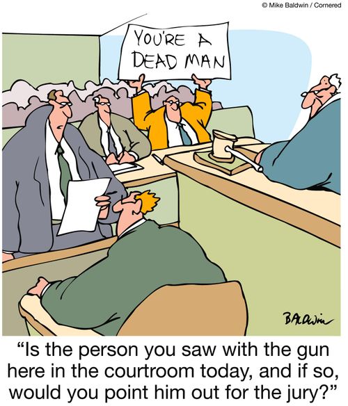 'Is the person you saw with the gun here in the courtroom today, and if so, would you point him out for the jury?'