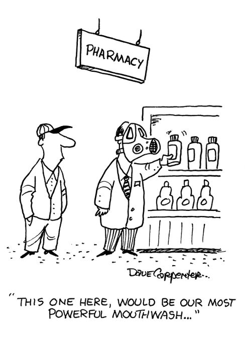 'This one here, would be our most powerful mouthwash...'