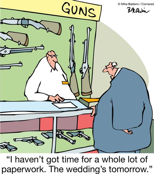 "I haven't got time for a whole lot of paperwork. The wedding's tomorrow."