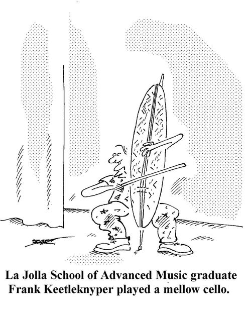 La Jolla School of Advanced Music Graduate Frank Kettleknyper played a mello cello.