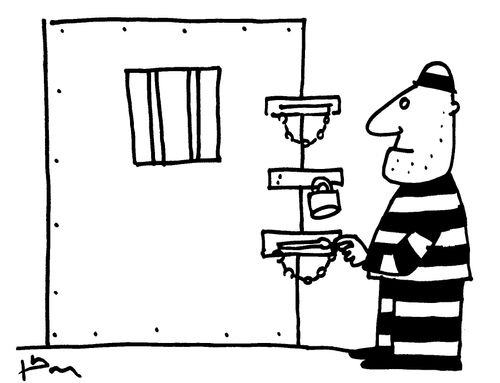 Prisoner with lots of Locks.