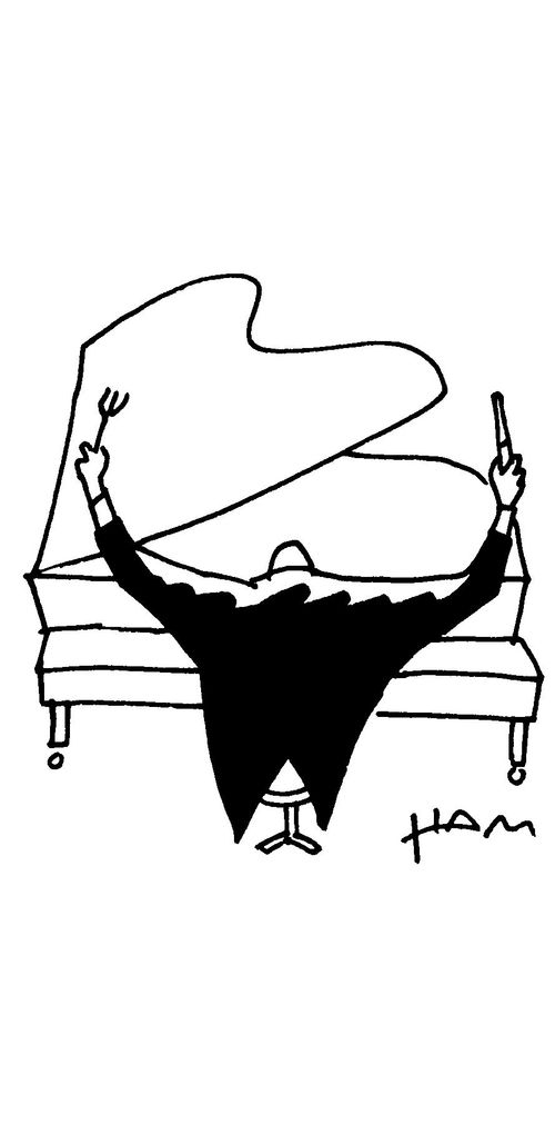 Pianist with Knife and Fork.