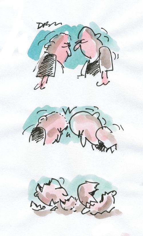 Head butting.
