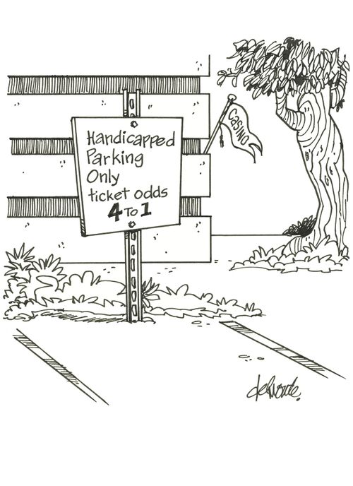 Handicap Parking Only - Ticket Odds 4 to 1.