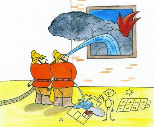 Fireman on a toilet break