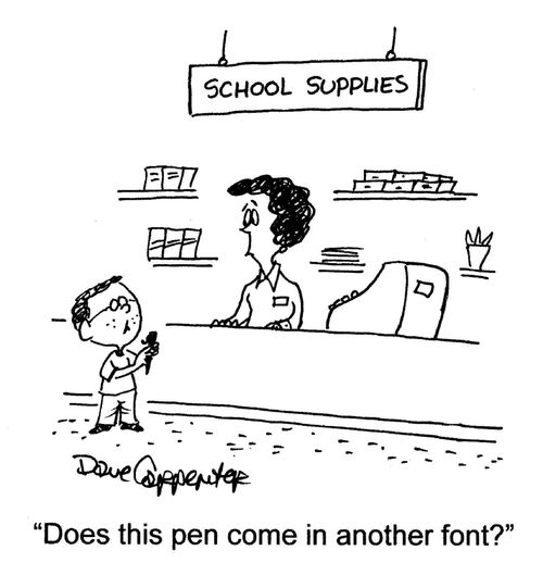 'Does this pen come in another font?