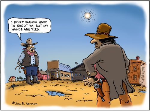 The Showdown: 'I didn't wanna have to shoot ya but my hands are tied.'