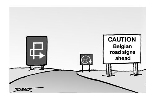 Caution - Belgian road signs ahead.