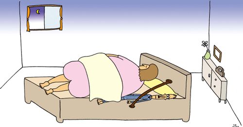 Seat belt for skinny man, sleeping with large wife.