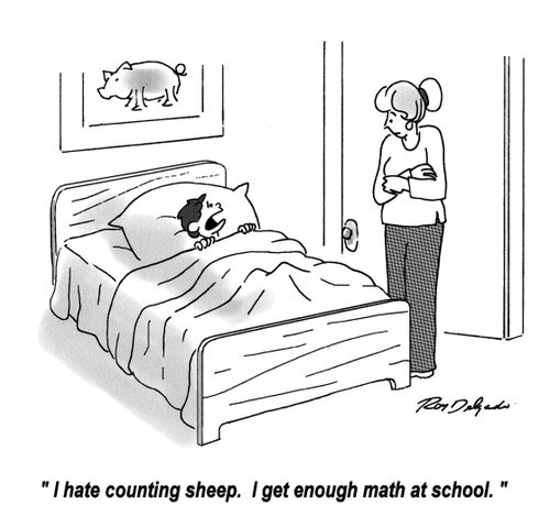 'I hate counting sheep. I get enough math at school.'