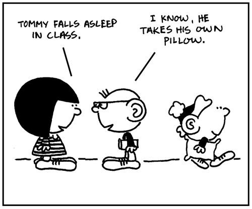 'Tommy falls asleep in class.'