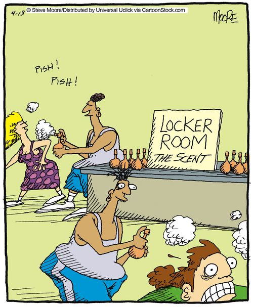 Locker room: the scent.