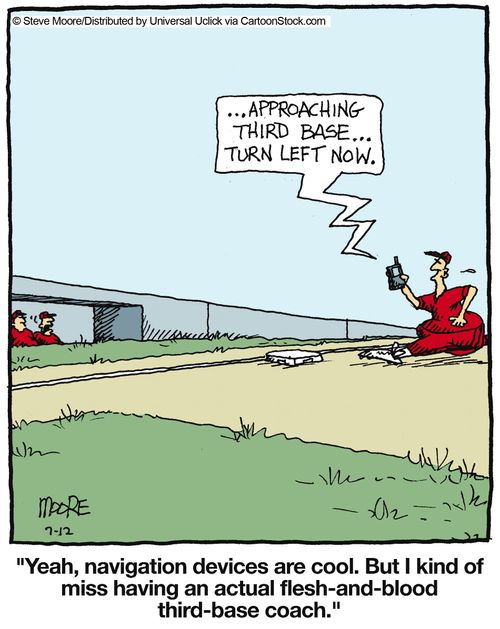 ',,, Approaching third base,,, Turn left now,'