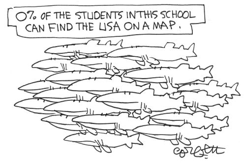 0% of the students in this school can find USA on a map. 