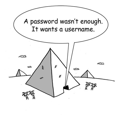 'A password isn't enough. It wants a username.'