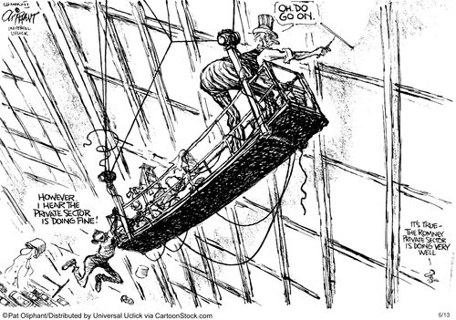 'However, I hear the private sector is doing fine!'