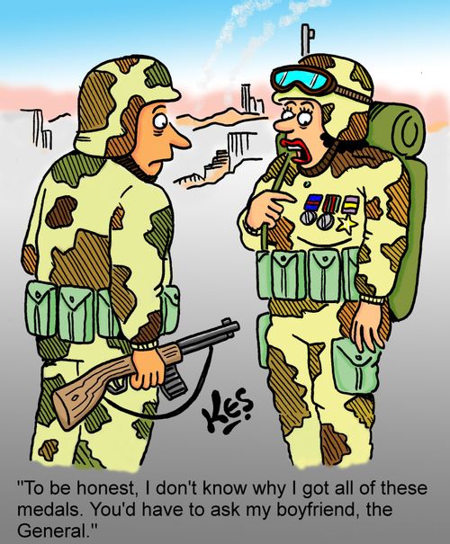'To be honest, I don't know why I got all of these medals. You'd have to ask my boyfriend, the General.'