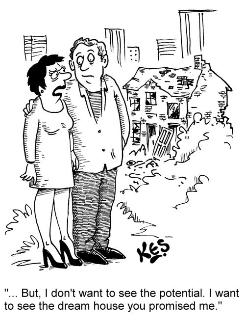 '... But, I don't want to see the potential. I want to see the dream house you promised me.'