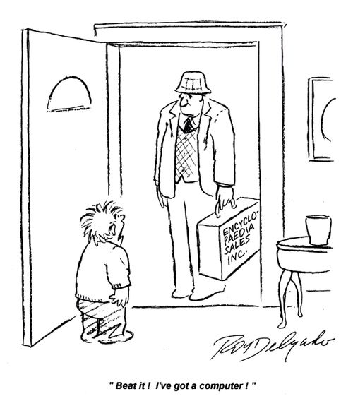 'Beat it! I've got a computer!'