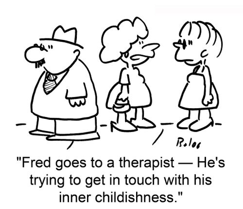 'Fred goes to a therapist — he's trying to get in touch with his inner childishness.'