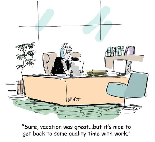'Sure, vacation was great,,,but it's nice to get back to some quality time with work,